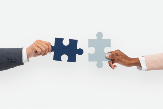 Abstract image representing pro bono support, with a bridge connecting two sides.